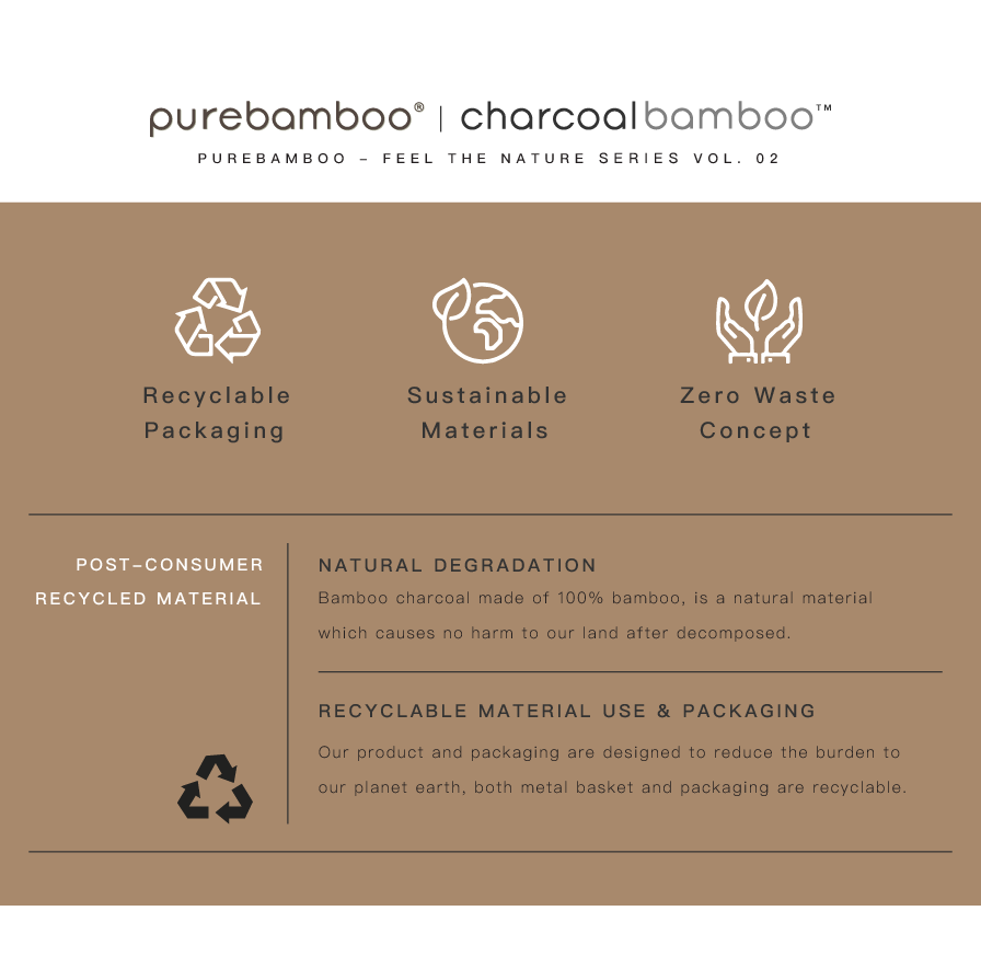CharcoalBamboo - 天然吸濕除臭擴香原竹炭套裝