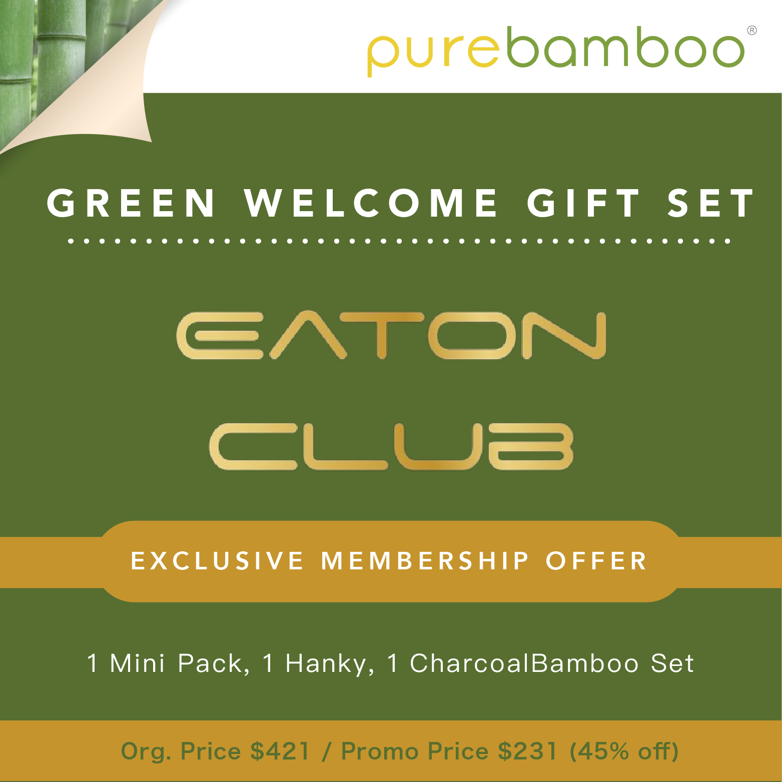 Green Gift Set (Eaton Club Exclusive) PureBamboo