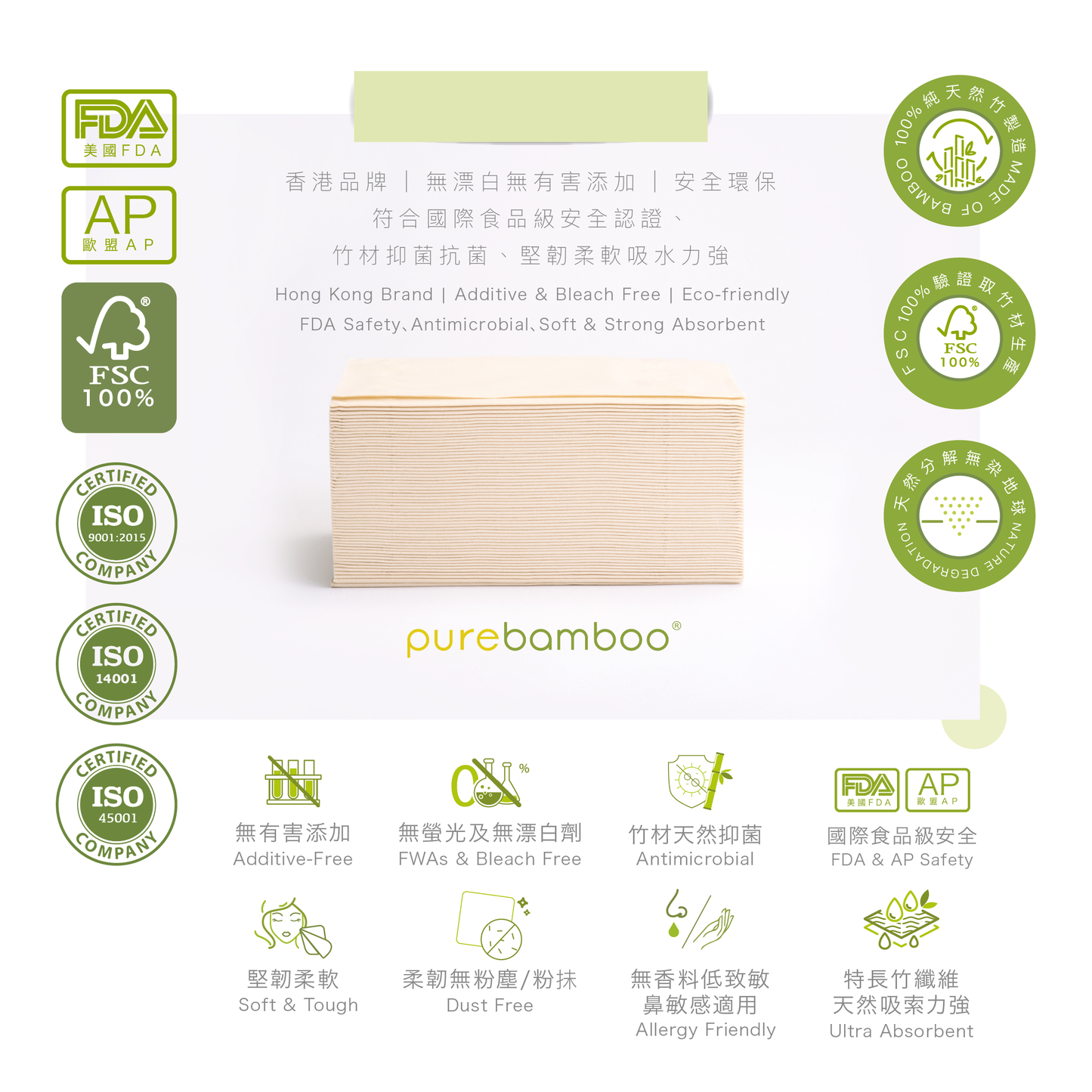 6條裝 - 72卷 / PureBamboo FSC100%純天然竹纖維食品級卷紙